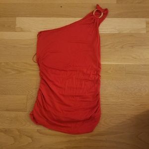 Red asymetrical tank top